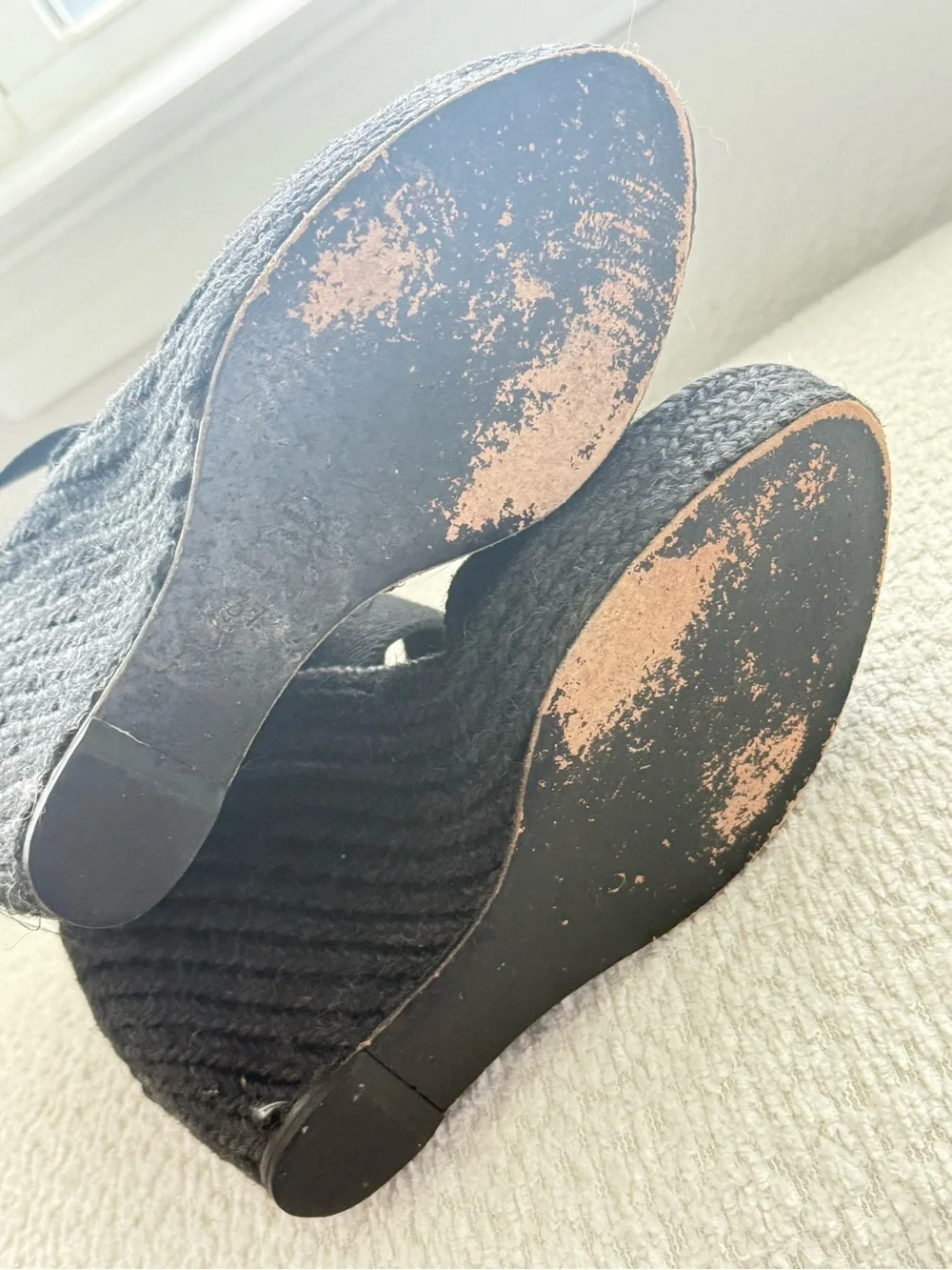 Jean-Michel cazabat espadrille wedge heels navy, size 37 (6.5)